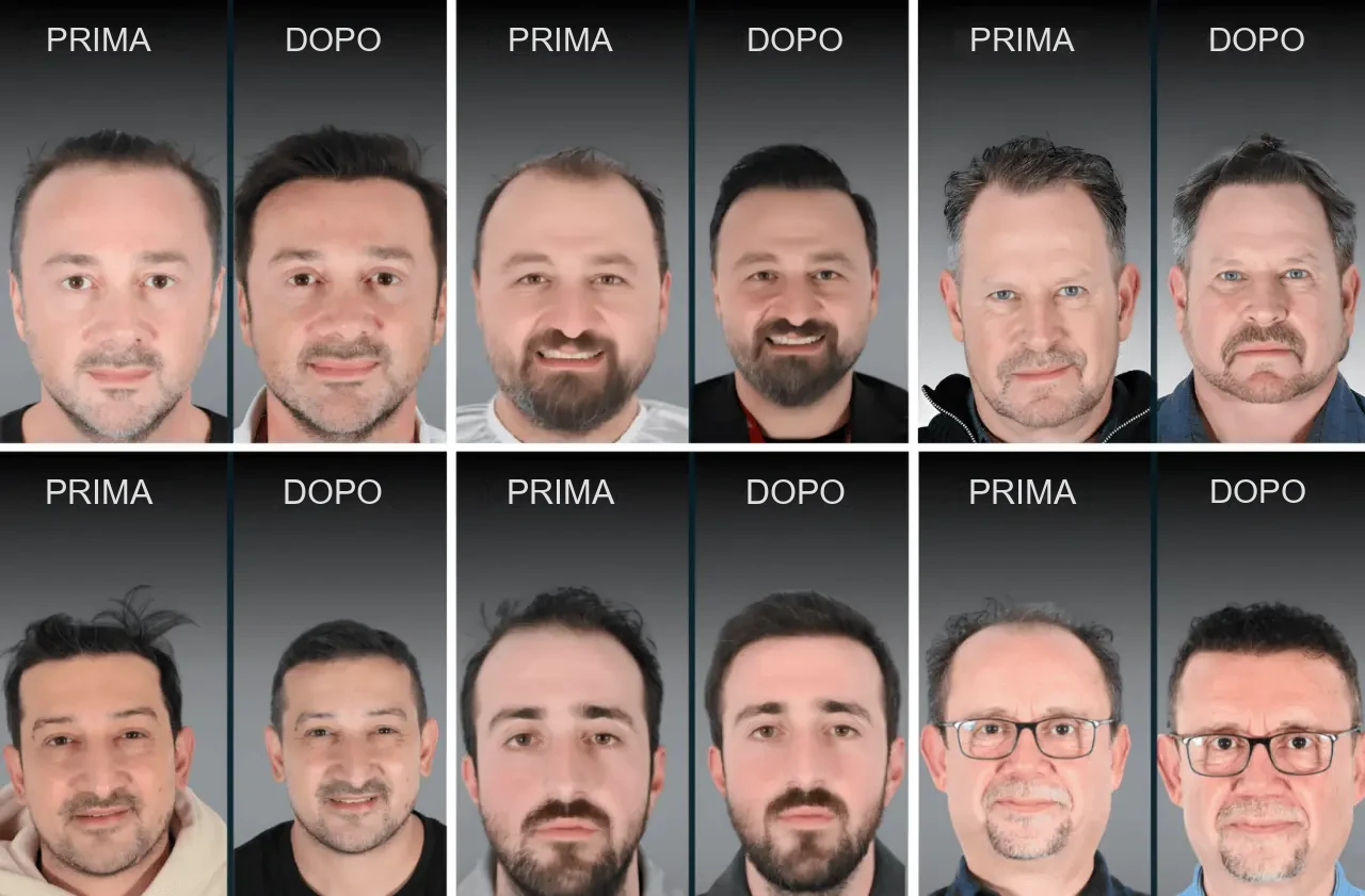 ASMED: risultati prima e dopo del trapianto di capelli