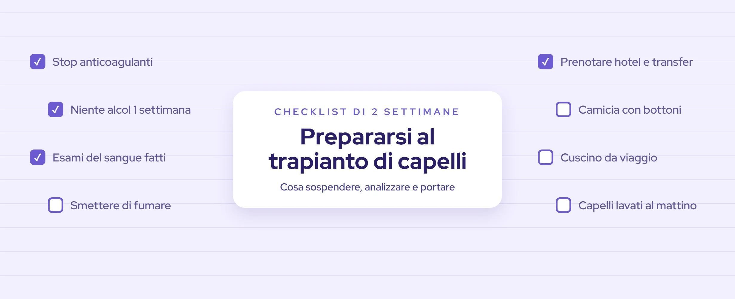 Prepararsi al trapianto di capelli in 2 settimane (2026)