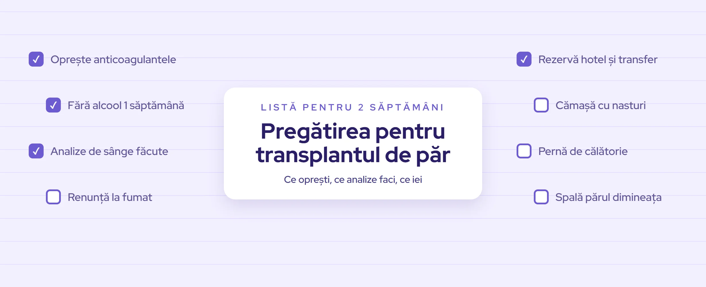 Pregătirea pentru transplant de păr în 2 săptămâni (2026)
