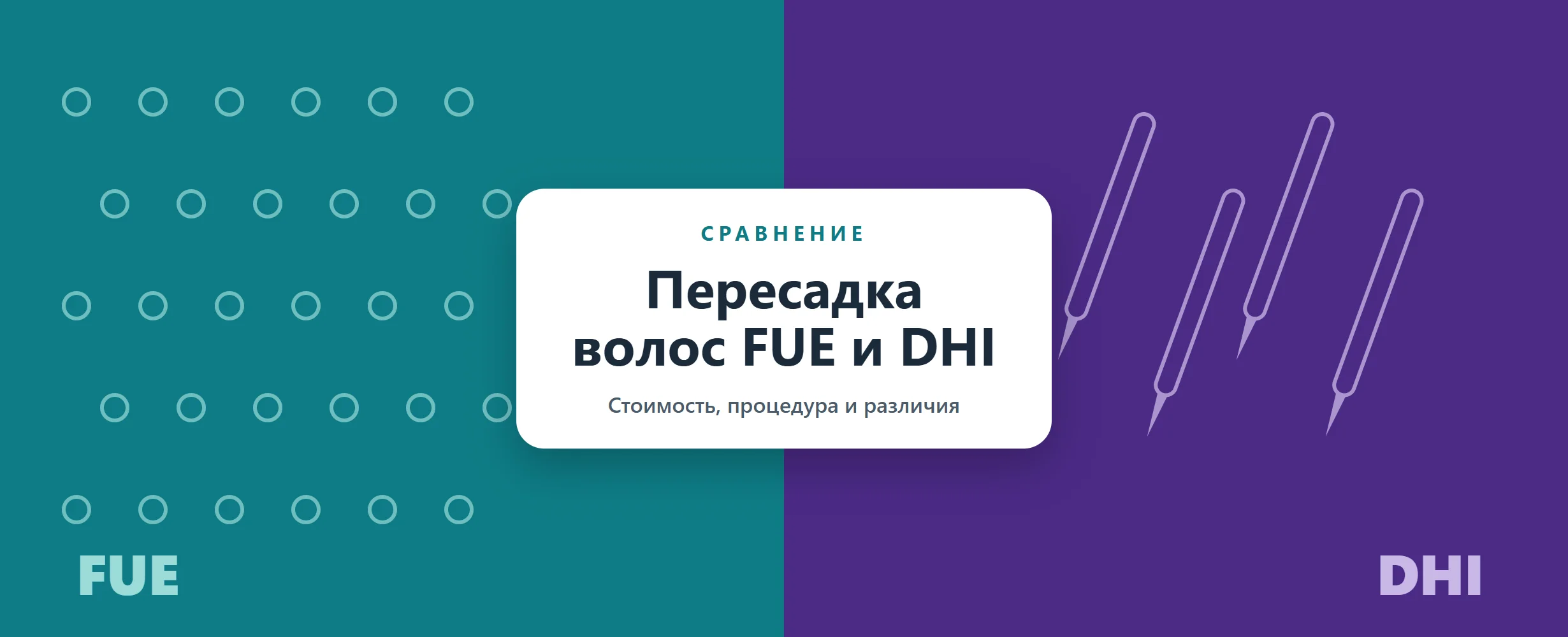 Пересадка волос FUE и DHI: стоимость и различия (2026)