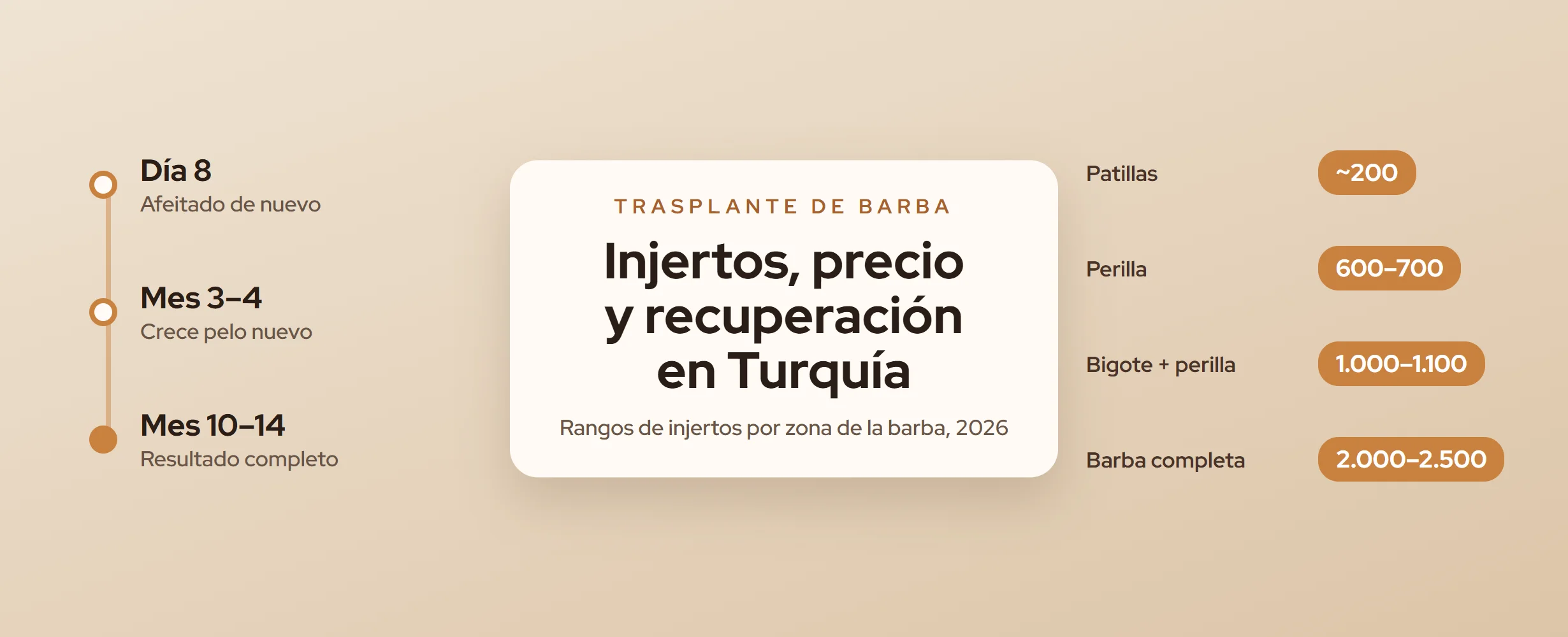 Trasplante de barba en Turquía: injertos, precio (2026)