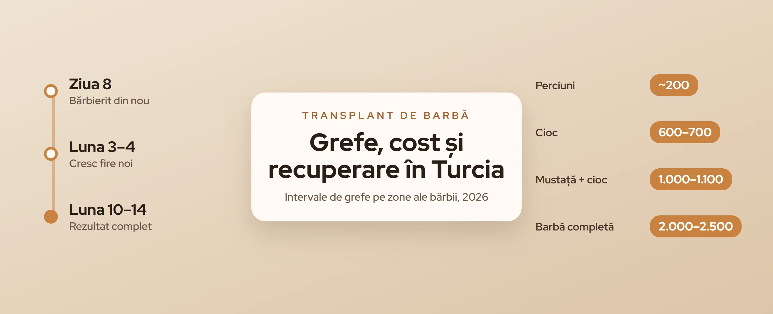 Transplant de barbă în Turcia: grefe, cost (2026)
